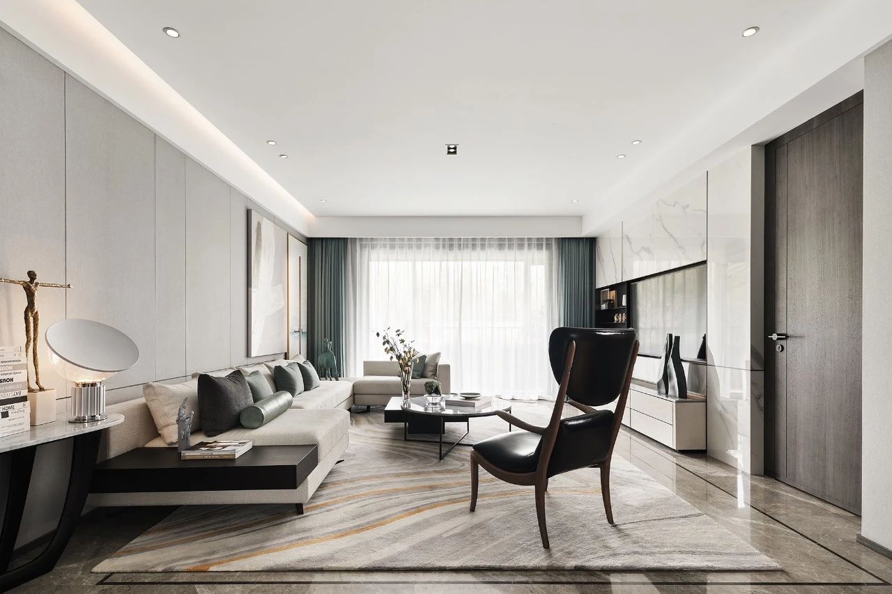 现代轻奢风格室内设计家装案例-客厅 现代轻奢风格室内设计家装案例-客厅