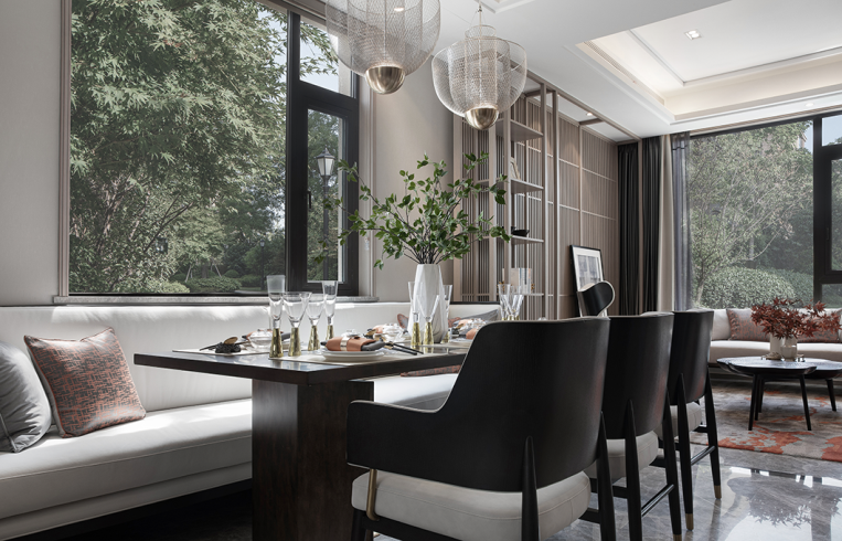新中式风格别墅室内设计家装案例-餐厅