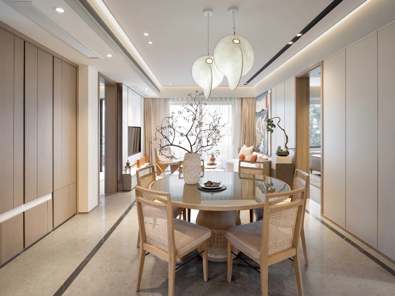 日式原木风格室内家装案例效果图-餐厅 日式原木风格室内家装案例效果图-餐厅