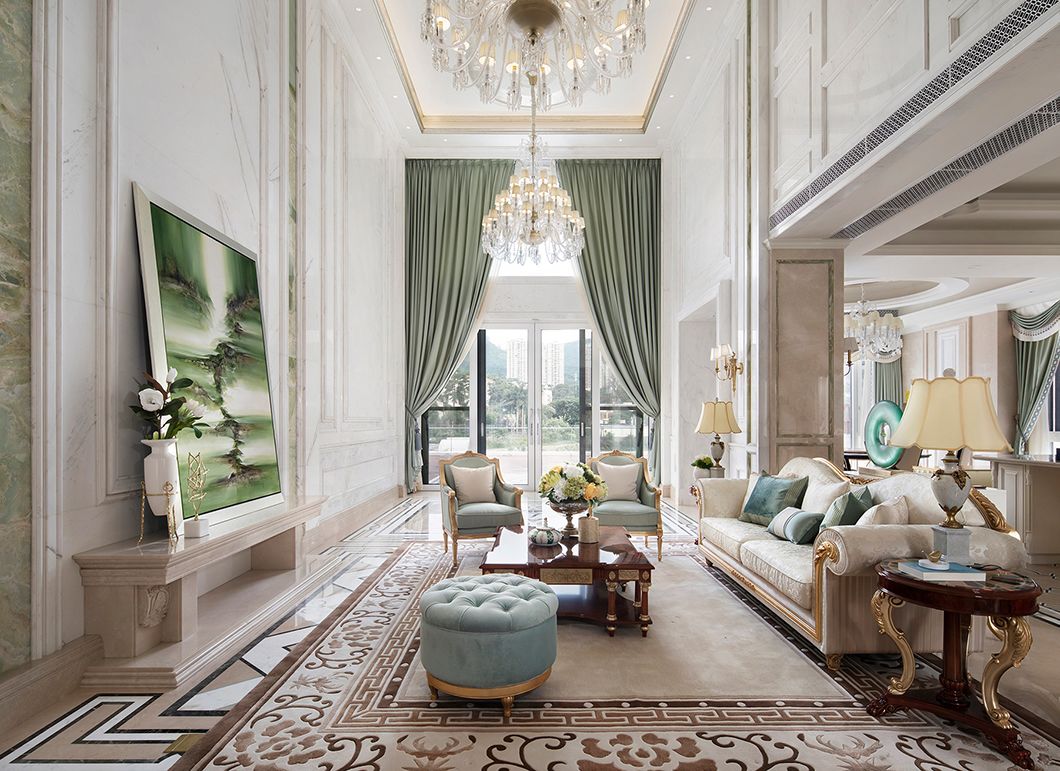 简欧风格别墅装修设计效果图-天湖郦都别墅450平米-别墅客厅装修设计 简欧风格别墅装修设计效果图-天湖郦都别墅450平米-别墅客厅装修设计