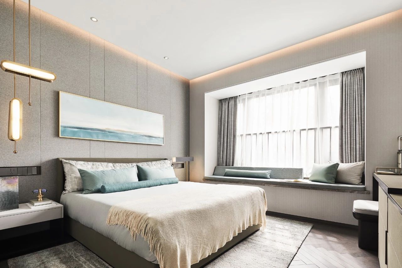 现代轻奢风格室内设计家装案例-卧室 现代轻奢风格室内设计家装案例-卧室